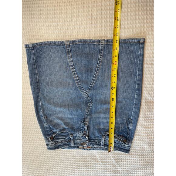 VTG Paris Blue Y2K Western Boho Style Mini Medium Wash Denim Skirt Size 7 - Picture 3 of 14
